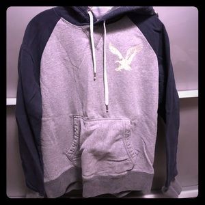 American Eagle blue/gray hoodie.